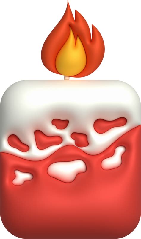 3d Icon Burning Candle Melting And Burning Flame 26914389 Png