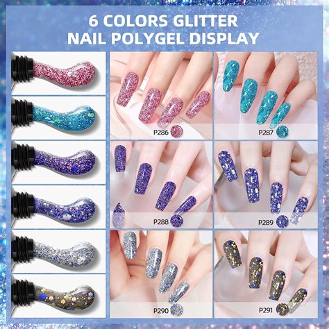 Buy Morovan Poly Gel Kits Nail Extension Kit Colors Glitter Poly Gel