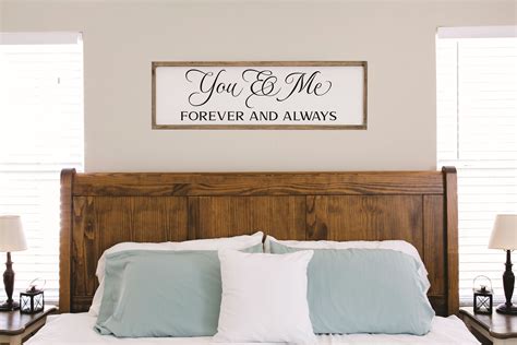 Wedding T For Couple Wall Art For A Bedroom You And Me Sign Above Bed