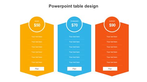 Elegant Powerpoint Table Design Slide Template
