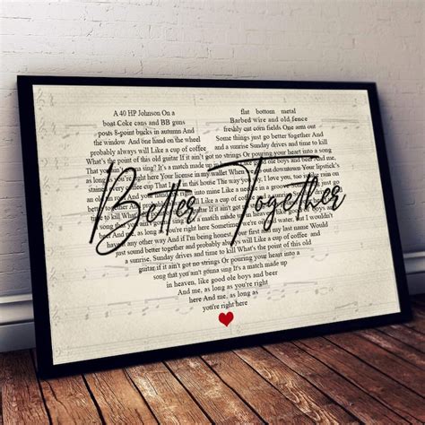Better Together Luke Combs Lyrics Print Poster Wall Art Home Etsy