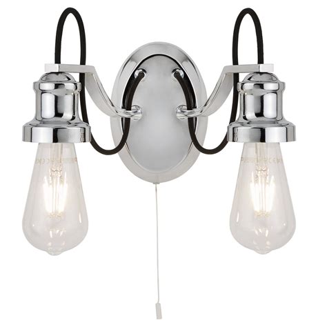 Olivia Led Chrome Double Wall Light 1062 2cc The Lighting Superstore