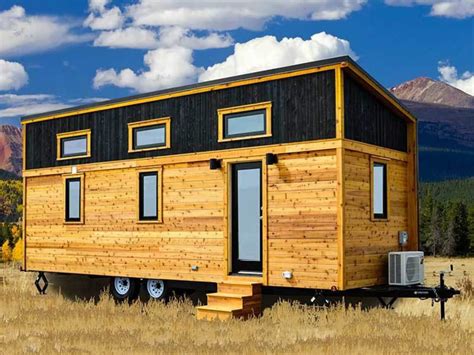 It is flat with a steep slope. 26' Tumbleweed Tiny House with Shed-Style Roof