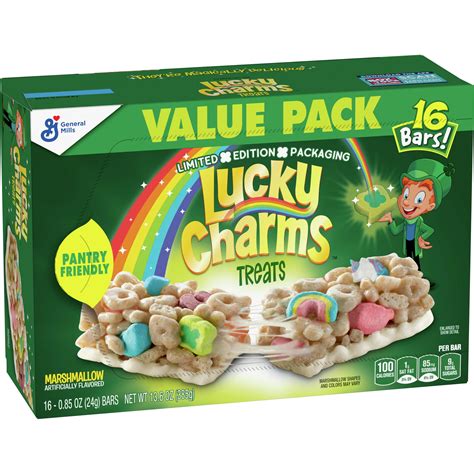 Lucky Charms Breakfast Cereal Treat Bars Snack Bars Value Pack 16 Ct