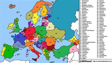 Mapa de una Europa donde triunfaron los independentismos