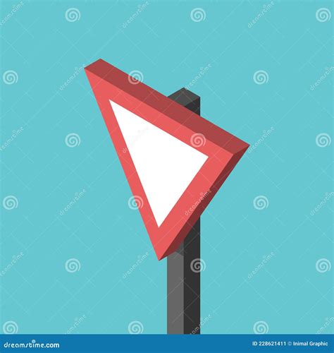 Isometric Give Way Triangle Stock Vector Illustration Of Give Advice