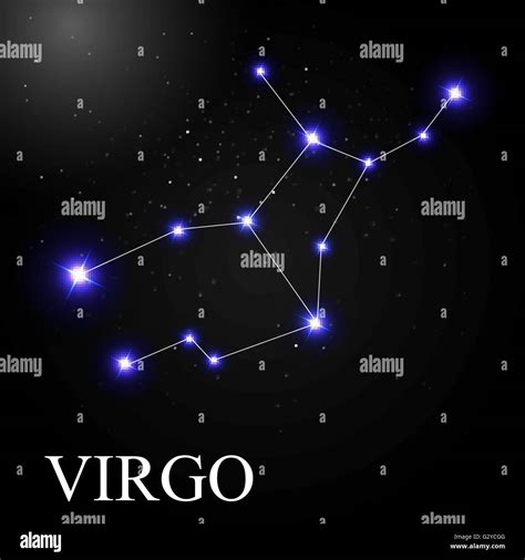 Virgo Zodiac Sign With Beautiful Bright Stars On The Background Stock