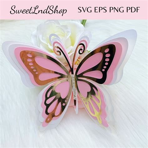 3D Butterfly SVG Cut File Digital Butterfly PDF EPS | Etsy