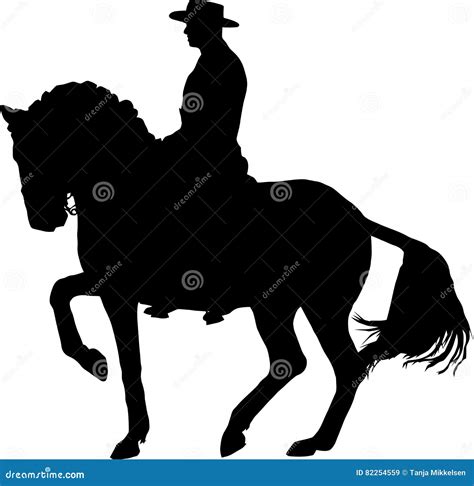 Dressage Horse Silhouette Stock Image 82254559