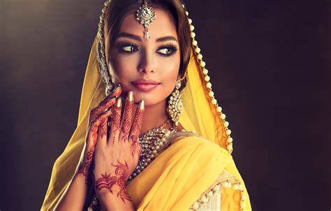 Wallpaper Girl Pose Style Makeup Beautiful Indian Dress Sofia