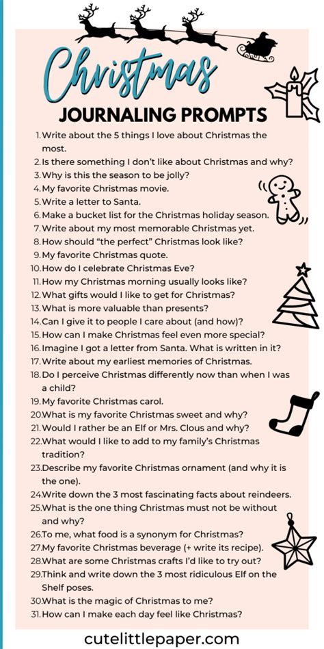 Christmas Journaling Prompts Decembers Daily Writing Ideas