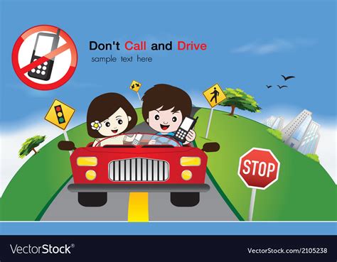 Safety Driving Sign Royalty Free Vector Image Vectorstock