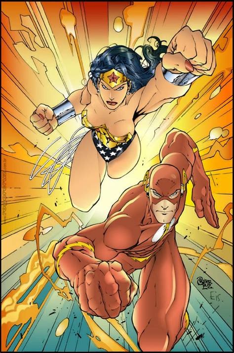 Wonder Woman And Flash By Roger Cruz Herois Desenho Quadrinhos