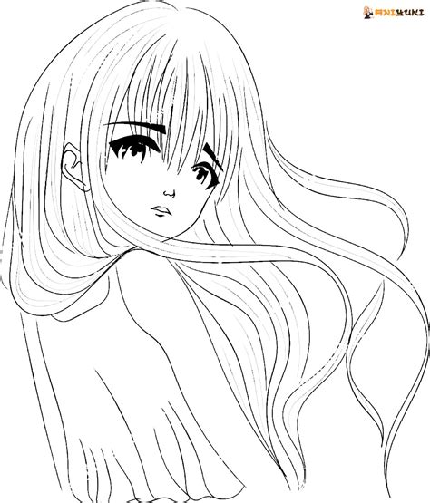Hair Anime Coloring Pages