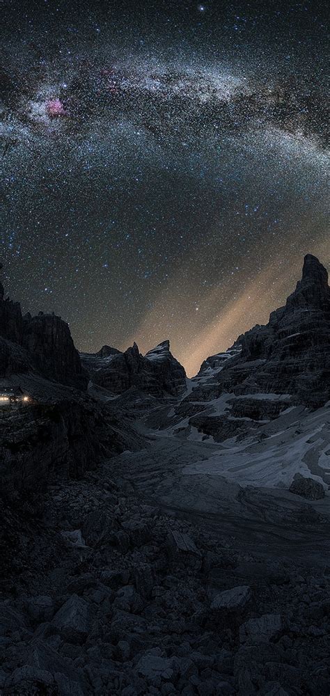 720x1520 Dolomites Mountains Milky Way 720x1520 Resolution Wallpaper