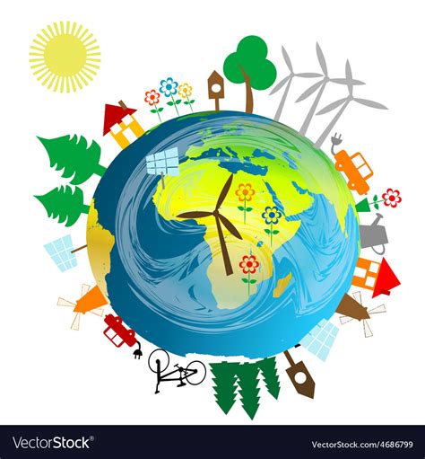 Ecological Concept With Earth Globe Royalty Free Vector