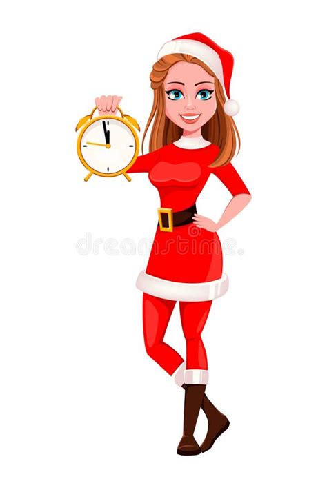 beautiful woman in santa claus costume stock vector illustration of person glamour 161368711