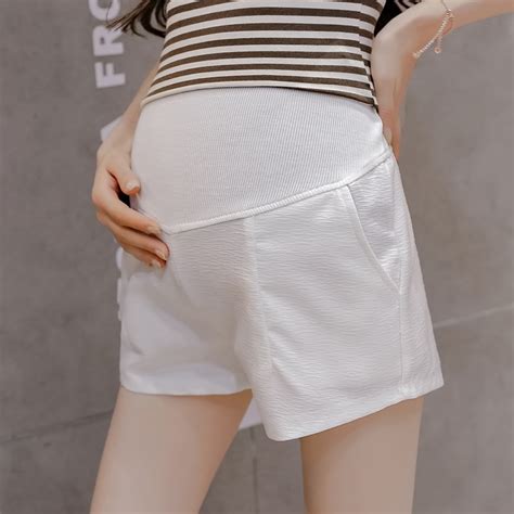 Pengpious 2019 Summer Pregnant Women Shorts Solid Color Pregnancy Casual Short Trousers Elastic
