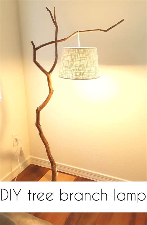 How To Turn A Tree Branch Into A Free Standing Lamp Crazy Diy Mom