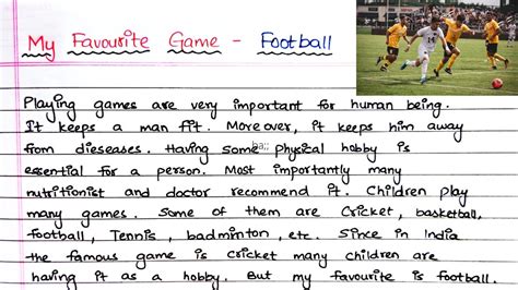 My Favourite Game Football Essay Writing In English Youtube