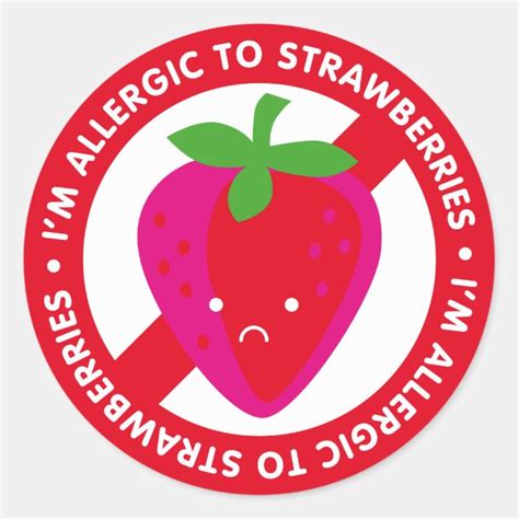 Im Allergic To Strawberries Strawberry Allergy Classic Round Sticker