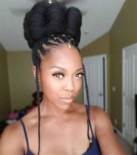 Stylecaster Protective Hairstyles To Try Fluffy Top Knot Wedge