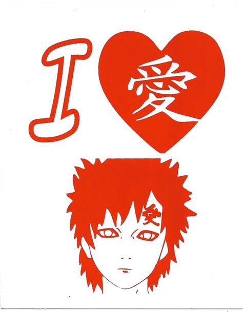 I Love Gaara Sticker By Aiorikasa On Deviantart