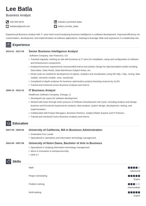 Free Business Analyst Responsibilities Resume Free Samples