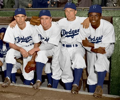jackie robinson who broke baseball s color barrier alongside his brooklyn dodgers teammates in