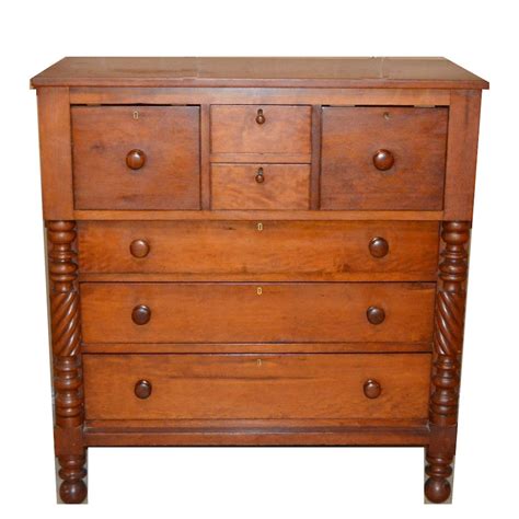 Antique Empire Style Cherry Chest Of Drawers Ebth