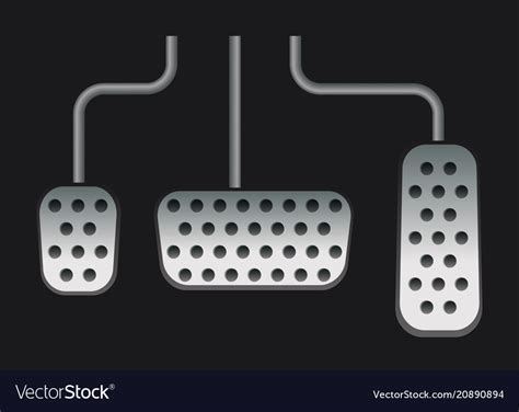 Gas Clutch And Brake Pedals Royalty Free Vector Image