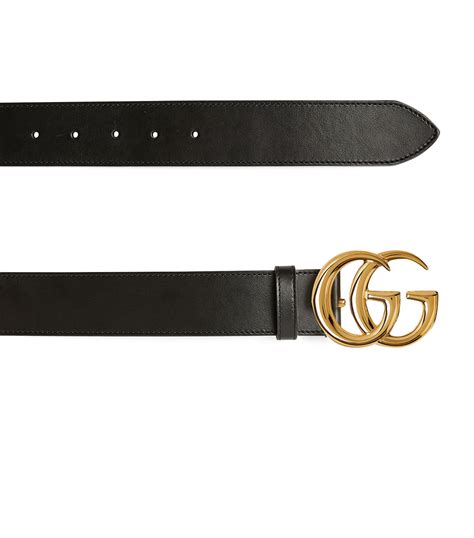 Womens Gucci Black Leather Marmont Belt Harrods Countrycode