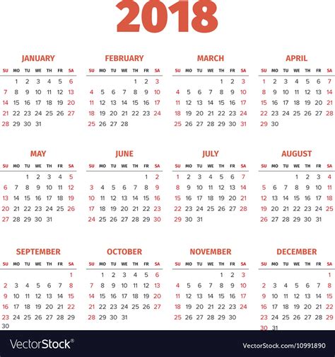 6 Best Images Of 2018 Year Calendar Printable 2018 Ye
