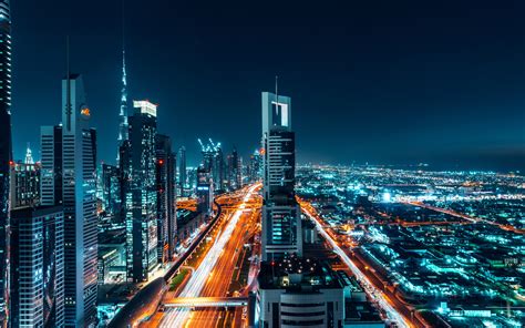 Download 3840x2400 Wallpaper Dubai City Buildings Cityscape Night