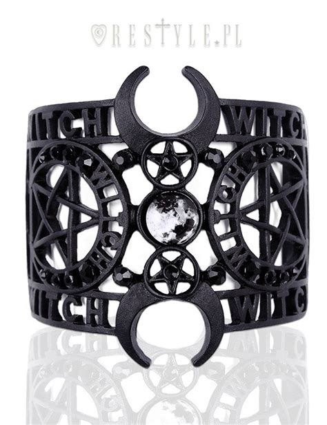 Witchcraft Bracelet Gothic Bangle Moon Cuff Pentagram Jewellery