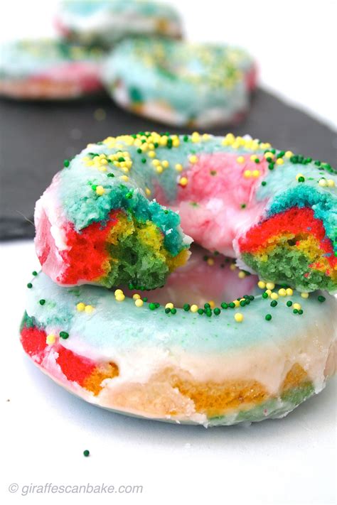 Baked Rainbow Donuts A Tipsy Giraffe Recipe Rainbow Food Rainbow