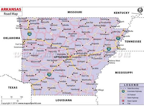 Buy Arkansas Road Map Arkansas City Map Of Arkansas