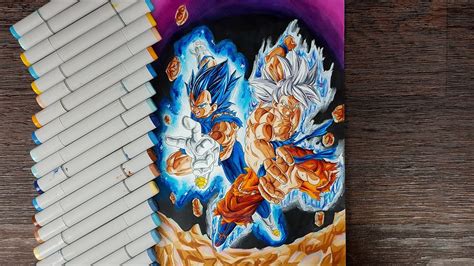 Drawing Goku Mastered Ultra Instinct And Vegeta Super Saiyan Blue