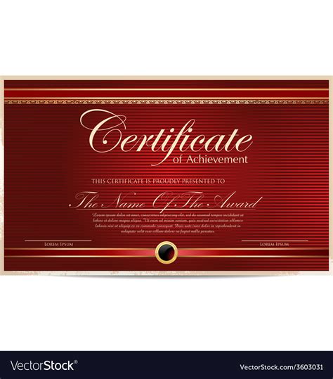 Red Certificate Template Royalty Free Vector Image