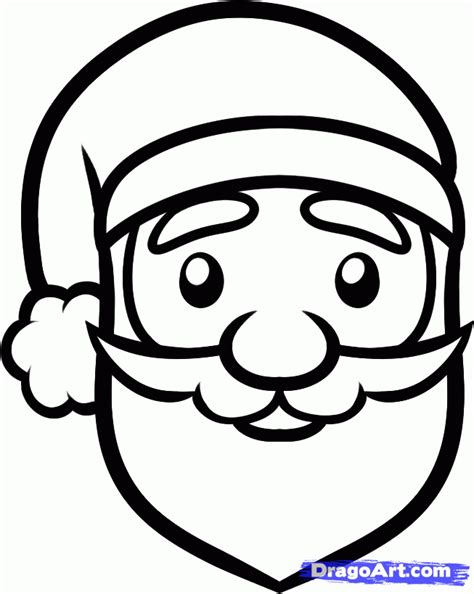 How To Draw A Santa Face For Kids Step 5 Easy Santa Drawing Santa