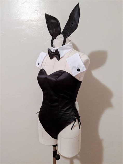 Playboy Bunny Suit Corset Halloween Costume Bodysuit Play Etsy