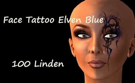 Second Life Marketplace Face Tattoo Elven Blue