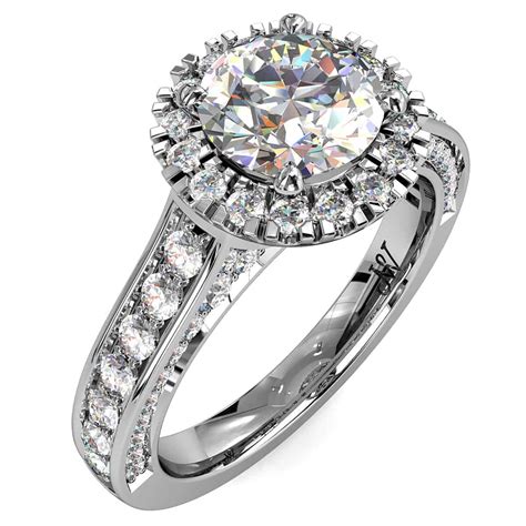 4.7 out of 5 stars. Round Brilliant Cut Diamond Halo Vintage Engagement Ring ...
