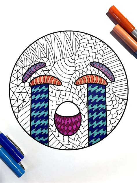 Check spelling or type a new query. Sob Emoji - PDF Zentangle Coloring Page | Emoji drawings, Coloring pages, Emoji art