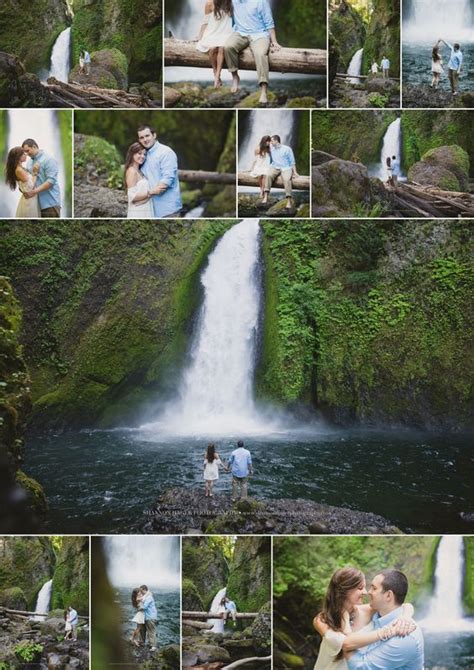 Wahclella Falls Engagement Session Oregon Elopement Photographer Waterfall Engagement Session
