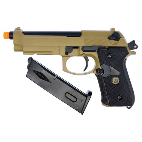 Pistola Airsoft Beretta M92 Tan Desert Gbb Full Metal Prime Guns