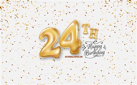 Herunterladen Hintergrundbild 24 Happy Birthday 3d Ballons Briefe