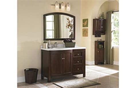 I had considered the bathroom vanities, but did not like the veneer granite tops, sinks or faucets on them. allen + roth® - Moravia Bath Vanity Collection | Bathroom ...