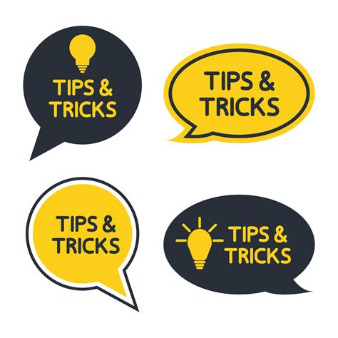 Tips And Tricks Helpful Tips Tooltip Hint For Website Set Of Tricks