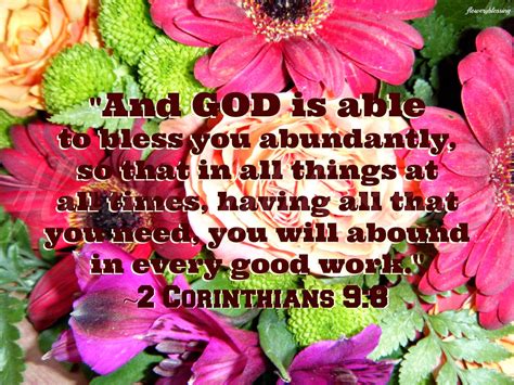 Flowery Blessing And God Is Able To Bless You Abundantly So That In